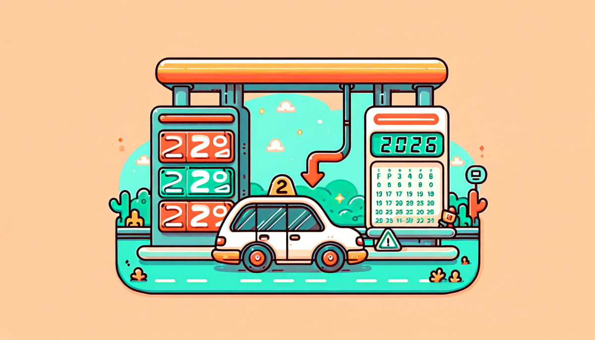 2026년 유류세 탄력세율 조정으로 인한 주유비 변화를 보여주는 비교 일러스트