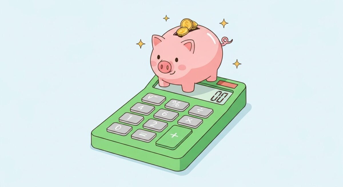 보육비 세금 절약 계산기 플랫 일러스트