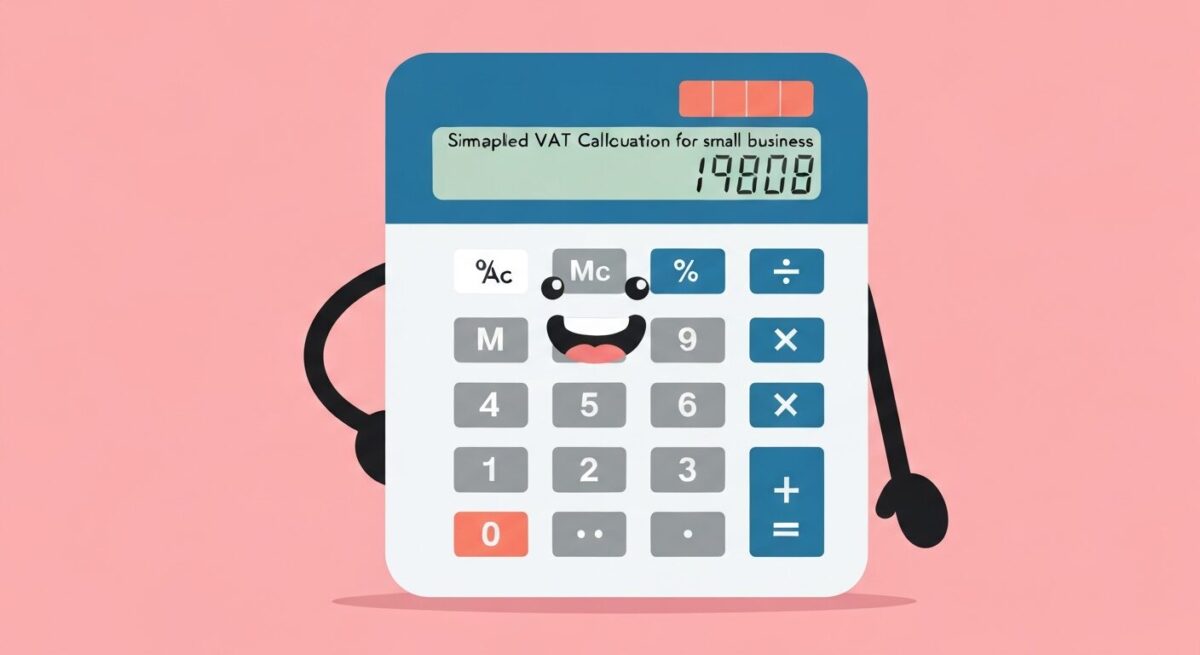 간편해진 소상공인 부가세 계산을 나타내는 플랫 일러스트